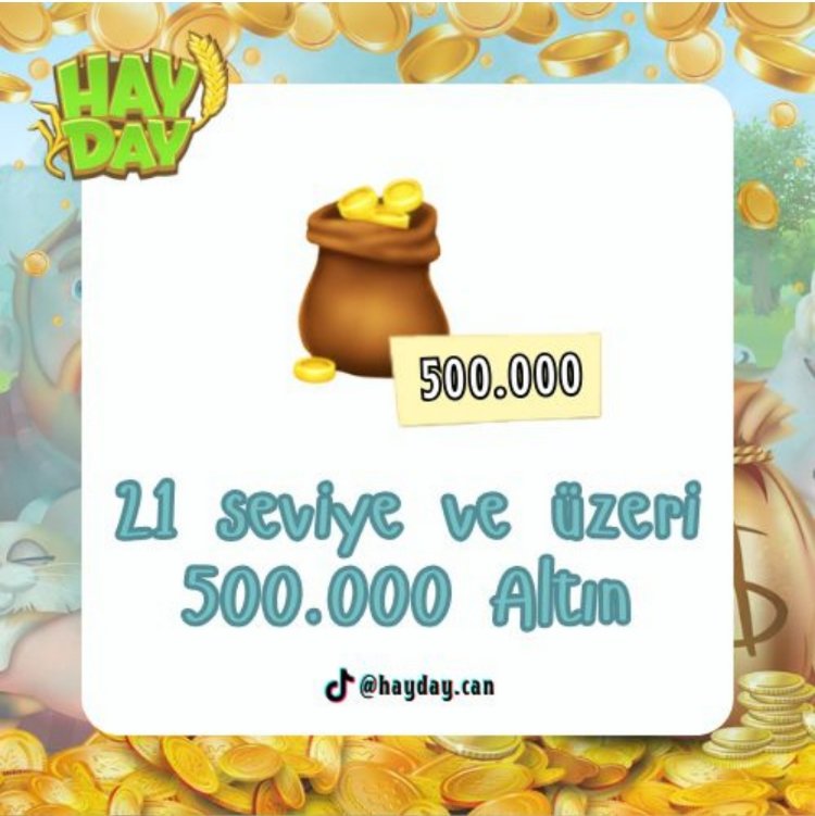 +21 Seviye üzeri 500 bin altın