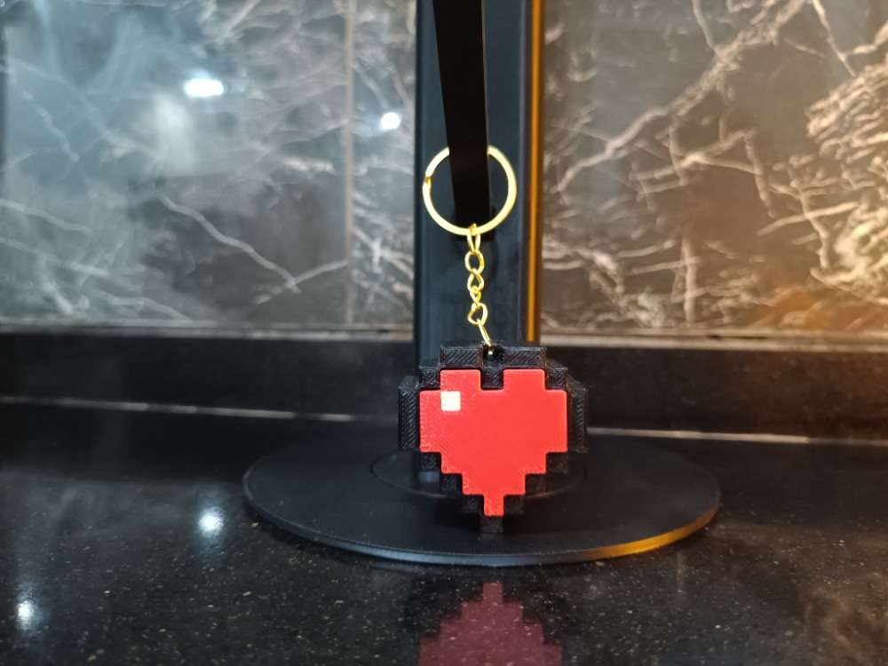 Minecraft Piksel Kalp Anahtarlık (Clickerlı)