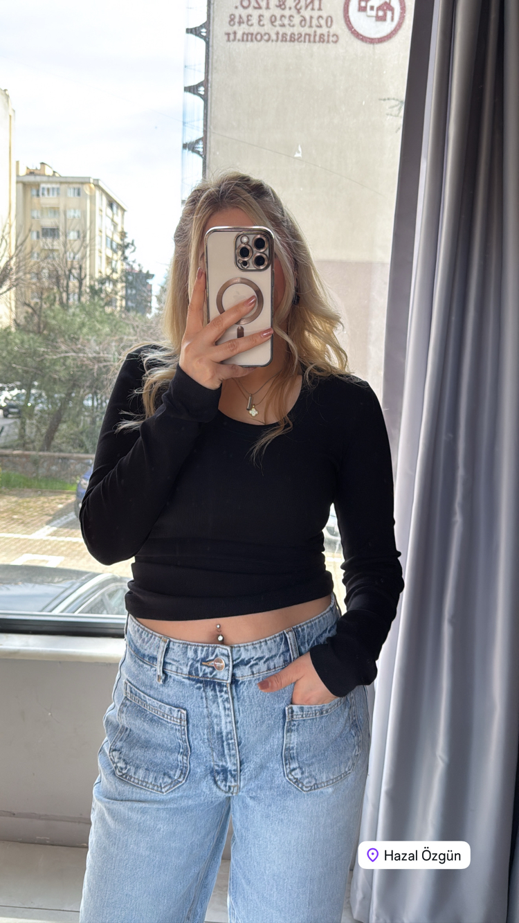 Siyah Kaşkorse bluz