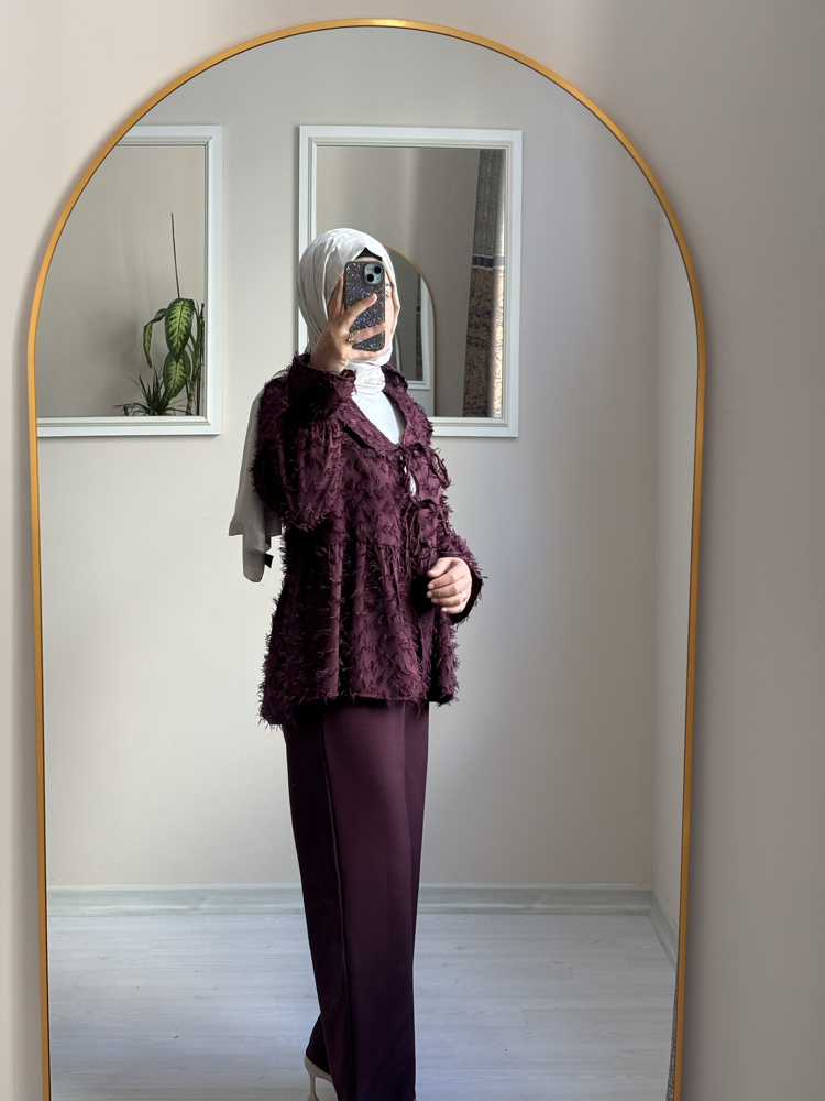 Büzgülü Kesme Pantolon