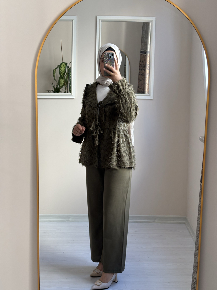 Büzgülü Kesme Pantolon Takım