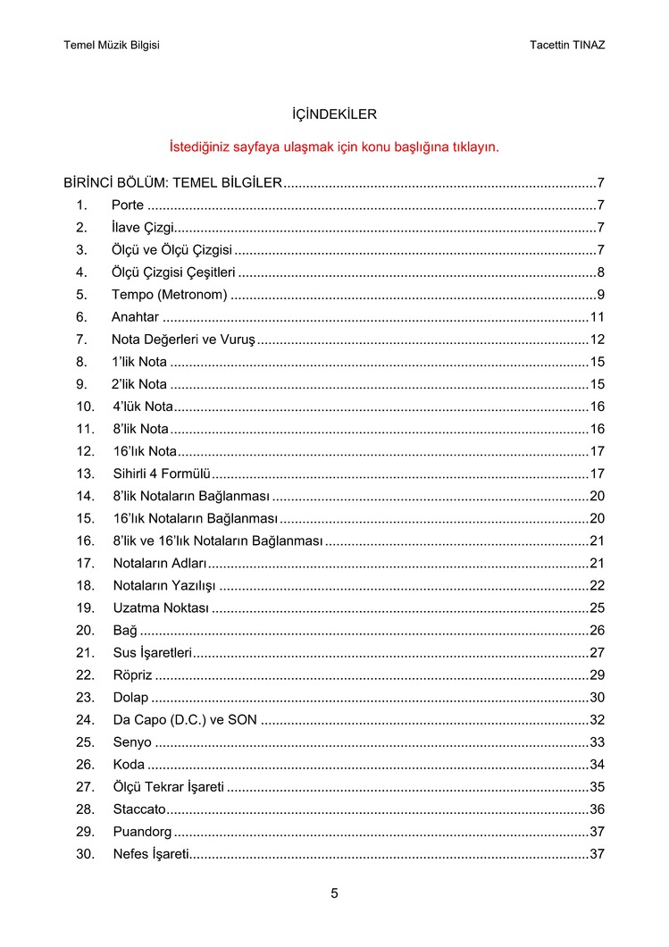 Temel Müzik Bilgisi (E-Kitap)