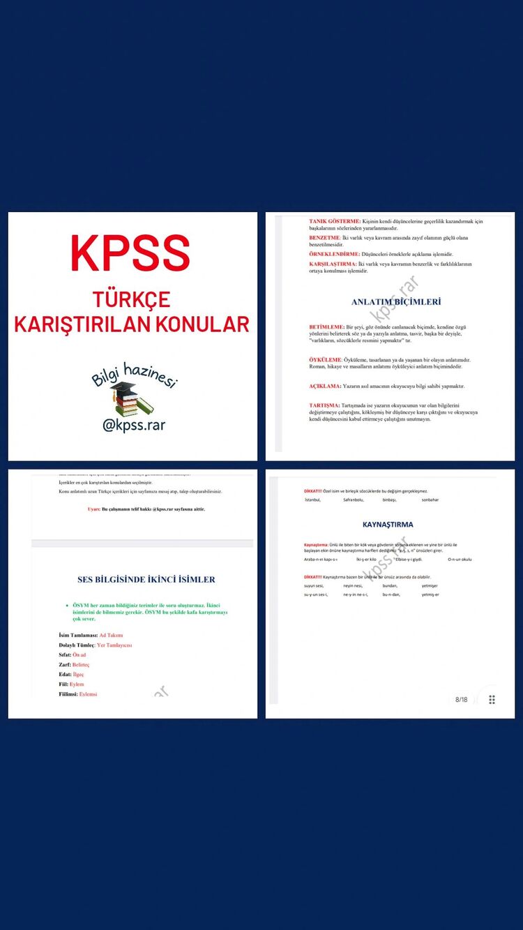 KPSS|Türkçe Hap Bilgiler