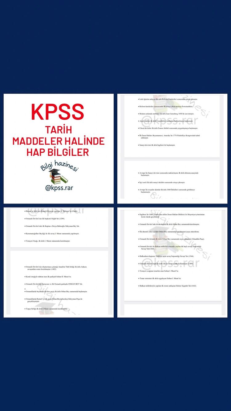 KPSS|Tarih Hap Bilgiler