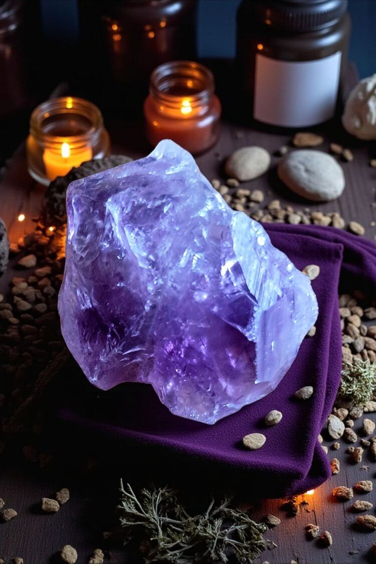Faset Kesim A Kalite Amethyst & Crystal Quartz  Bileklik 