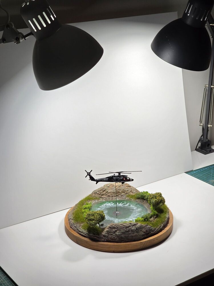 Firefighter Helicopter Diorama 