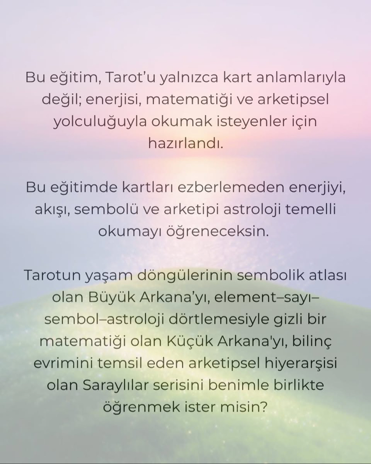 Tarot Eğitim Sınıfı • Ağustos (Aylık Ücret)