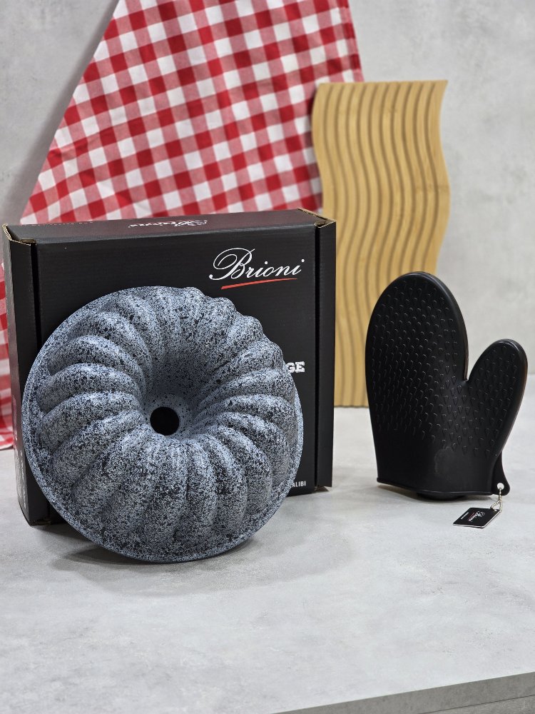 BRİONİ STONE-H DİLİMLİ KEK KALIBI SİLİKON ELDİVEN HEDİYELİ