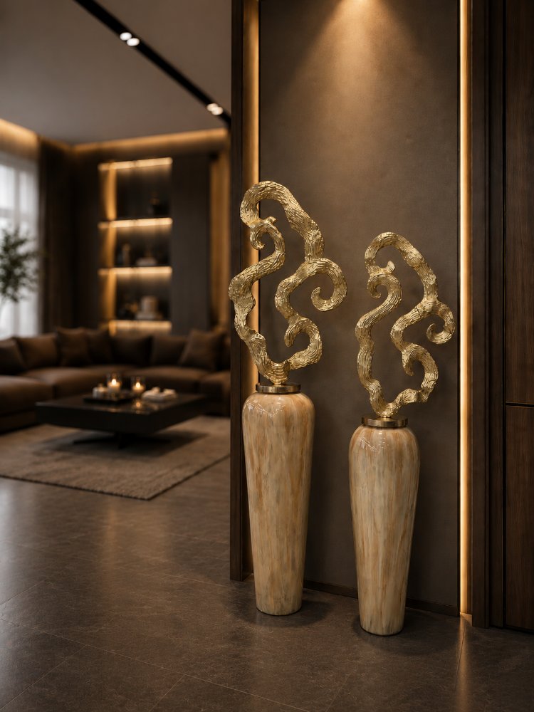 2 Lİ PREMİUM ORLENA CAM GOLD METAL DETAYLI KÖŞE KÜP SETİ