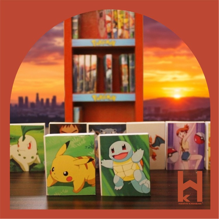 POKEMON - MİNİ KÜTÜPHANE VE GECE LAMBASI - ( 35X10,5X5,5 )