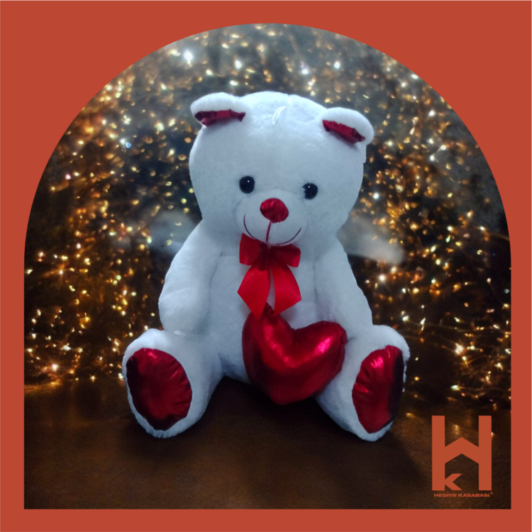 PELUŞ BEYAZ PARLAK AYI 40 CM ( ASTANA )