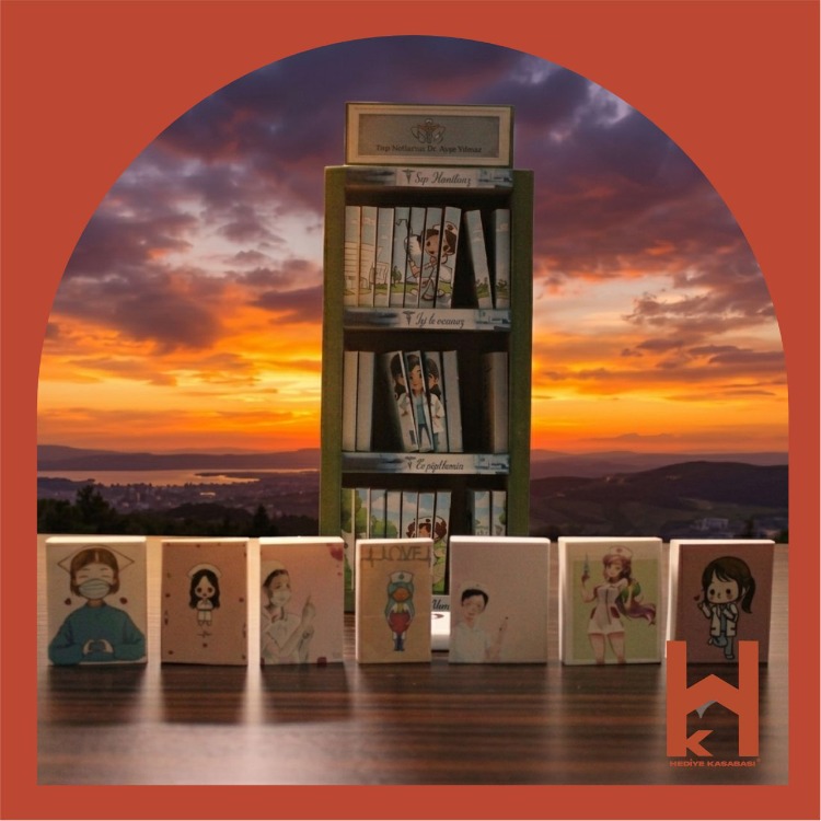 HEMŞİRE - MİNİ KÜTÜPHANE VE GECE LAMBASI - ( 35X10,5X5,5 )