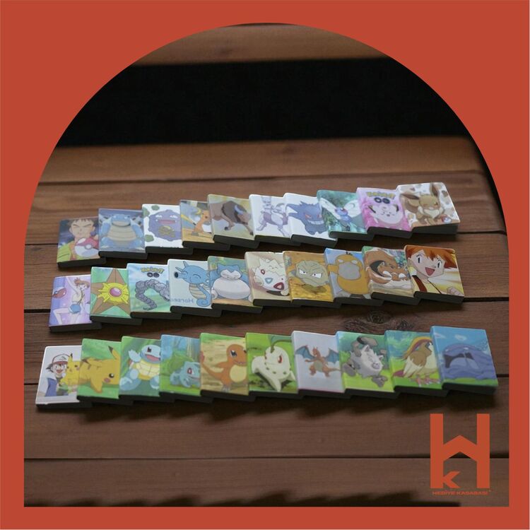 MASAÜSTÜ DEKORATİF MİNİ KÜTÜPHANE VE GECE LAMBASI - POKEMON ( KİŞİSELLEŞTİRİLEBİLİR )