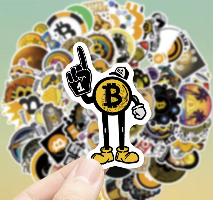 Bitcoin Temalı 60'lı Kripto Sticker Seti - Laptop, Telefon ve Kasa İçin HODL Paketi