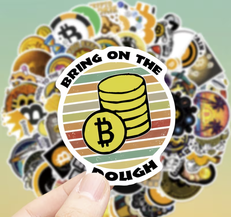 Bitcoin Temalı 60'lı Kripto Sticker Seti - Laptop, Telefon ve Kasa İçin HODL Paketi