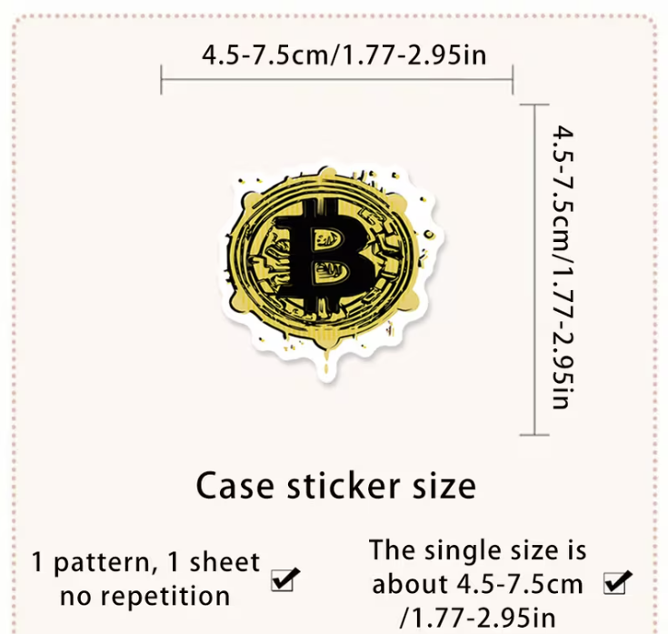 Bitcoin Temalı 60'lı Kripto Sticker Seti - Laptop, Telefon ve Kasa İçin HODL Paketi