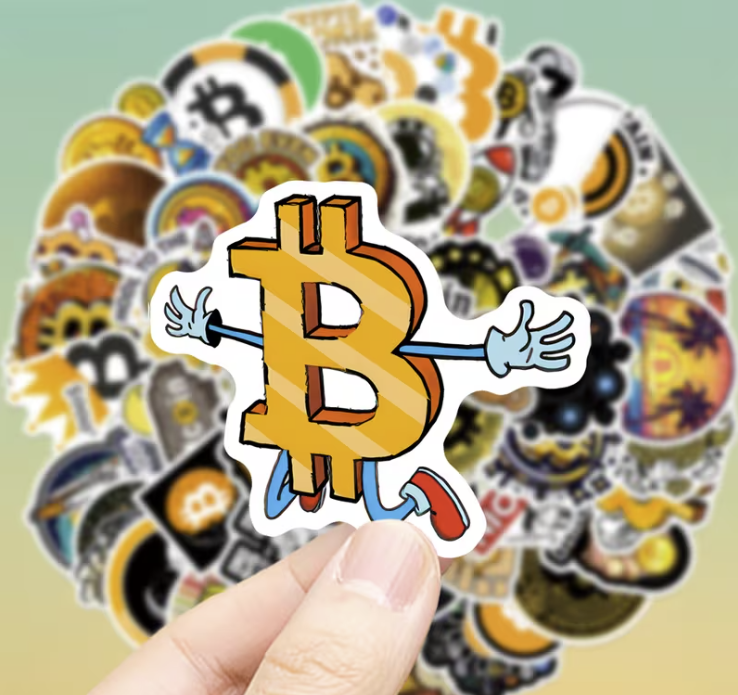 Bitcoin Temalı 60'lı Kripto Sticker Seti - Laptop, Telefon ve Kasa İçin HODL Paketi