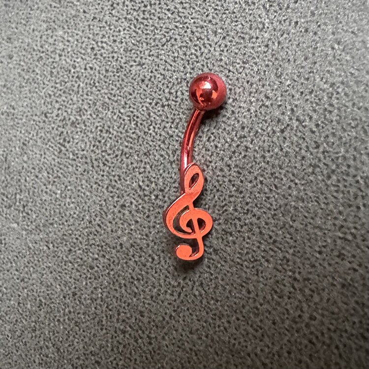 Kırmızı Sol Anahtarı Çelik Piercing