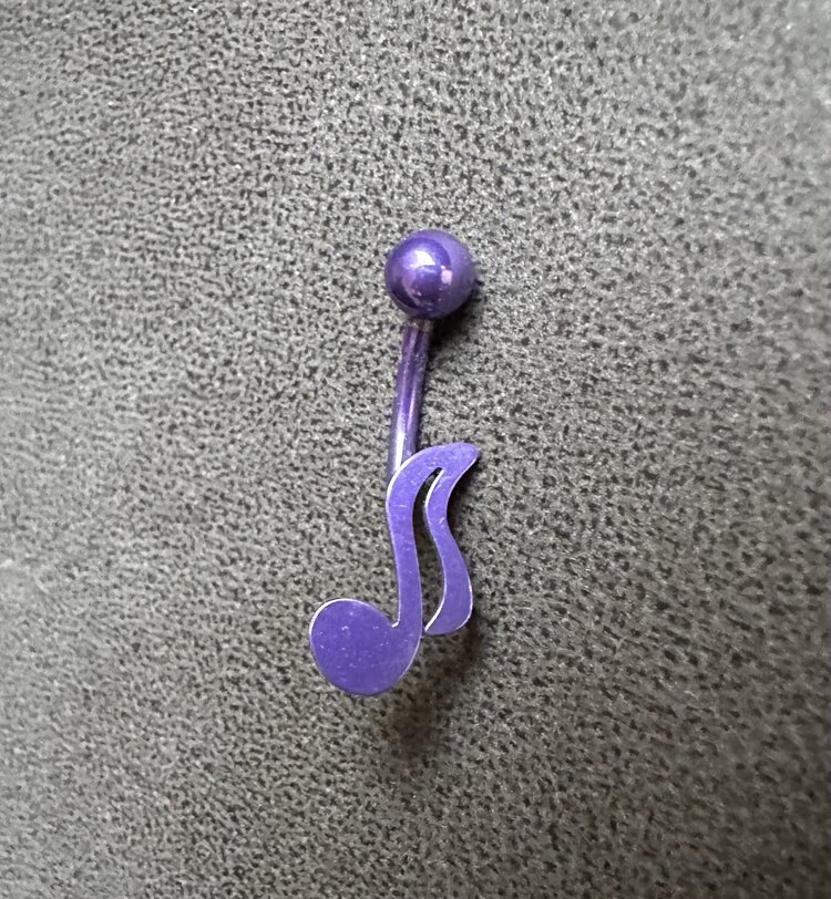 Mor Nota Çelik Piercing