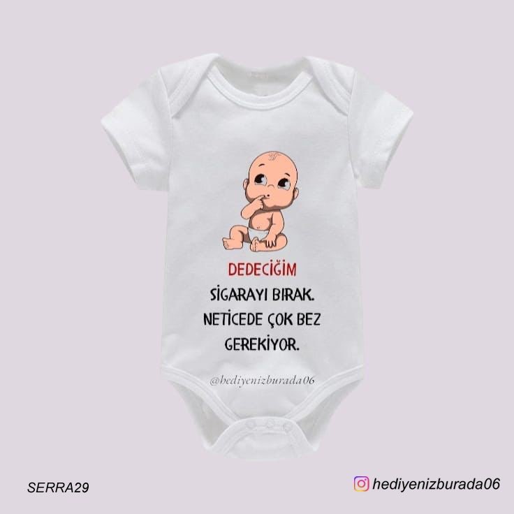 Bebek Zıbını (bedenleri mevcuttur) yazı ve fotoğraf tercih edilebilir
