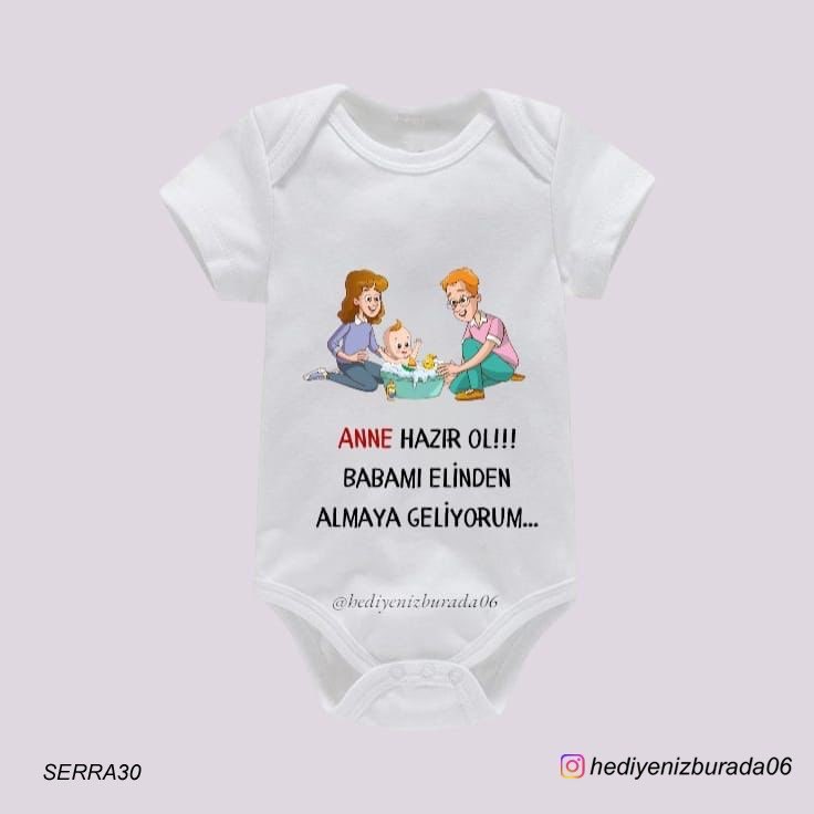 Bebek Zıbını (bedenleri mevcuttur) yazı ve fotoğraf tercih edilebilir