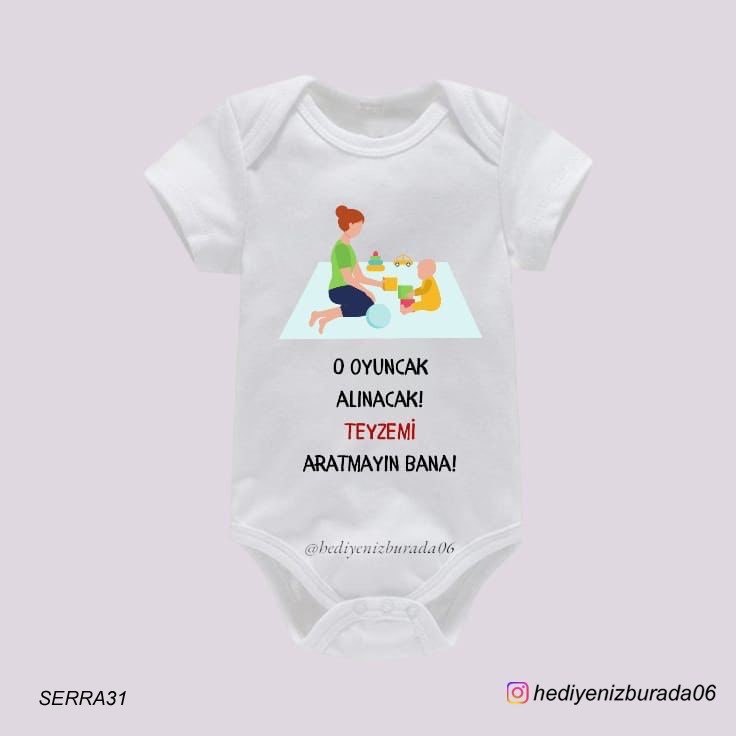 Bebek Zıbını (bedenleri mevcuttur) yazı ve fotoğraf tercih edilebilir