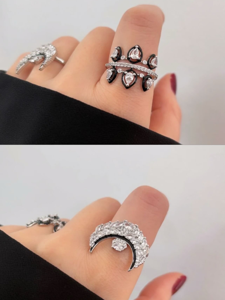 Siyah Taşlı Gümüş Yüzük