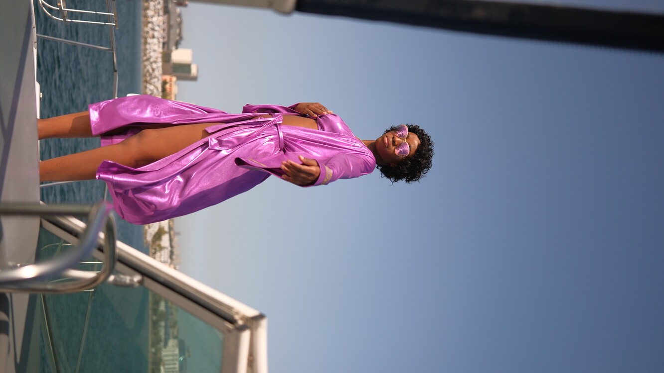 Asetat Kumaş Kimono ve Bikini Takımı