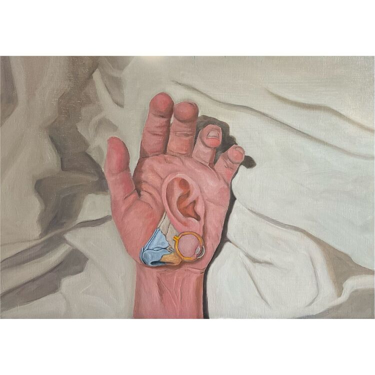 Bağış eseri-Filistinli Bir Çocuğun Duyu Organları Anatomisi (30x42 cm) 