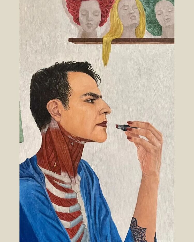 Bir Drag Kraliçesinin Boyun Kasları Anatomisi (50x70 cm) 
