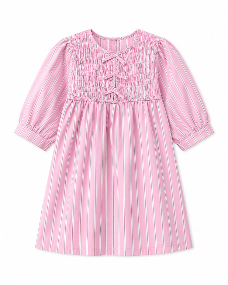 Pamuklu Poplin Elbise Pembe
