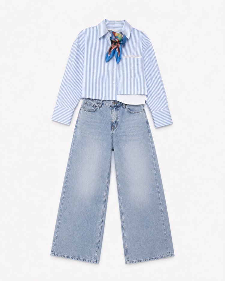 Crop Poplin Gömlek