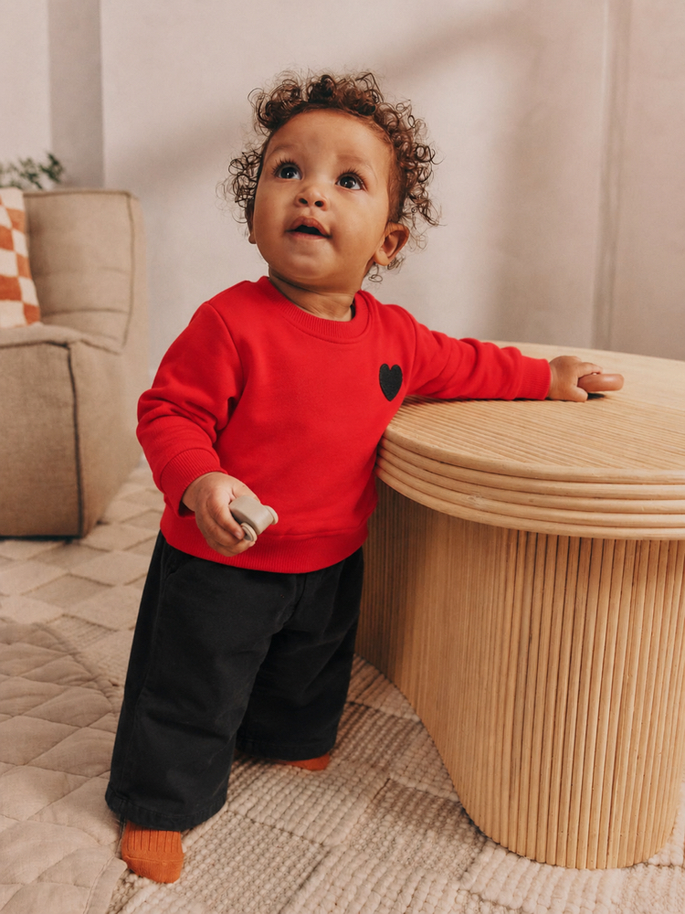 Bebek Kalp Nakışlı Sweatshirt