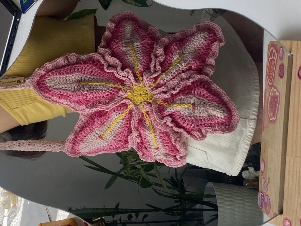 Pembe Çiçek Çanta 