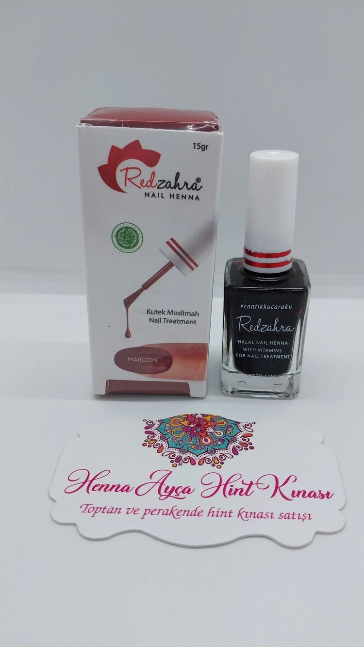 Oje Tipi Helal Tırnak Kınası (Bordo) 