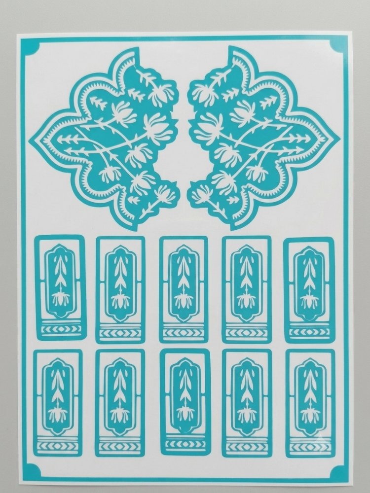 Tasarım Kına Şablonu (2 el için)
