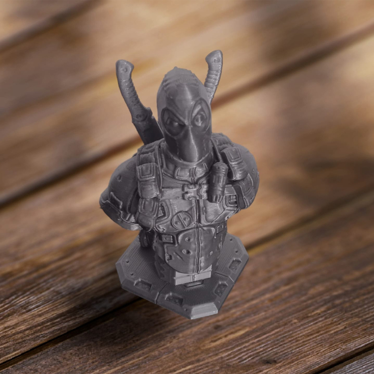 Dekor Amaçlı 10cm Süper Kahraman Deadpool Büstü Gümüş Gri