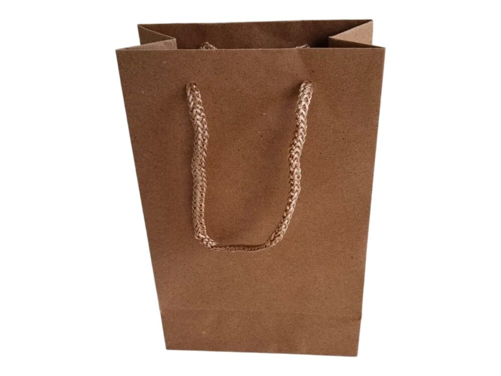 İP SAPLI KRAFT TORBA 11x17x4 CM HEDİYELİK ÇANTA 25 Lİ PAKET