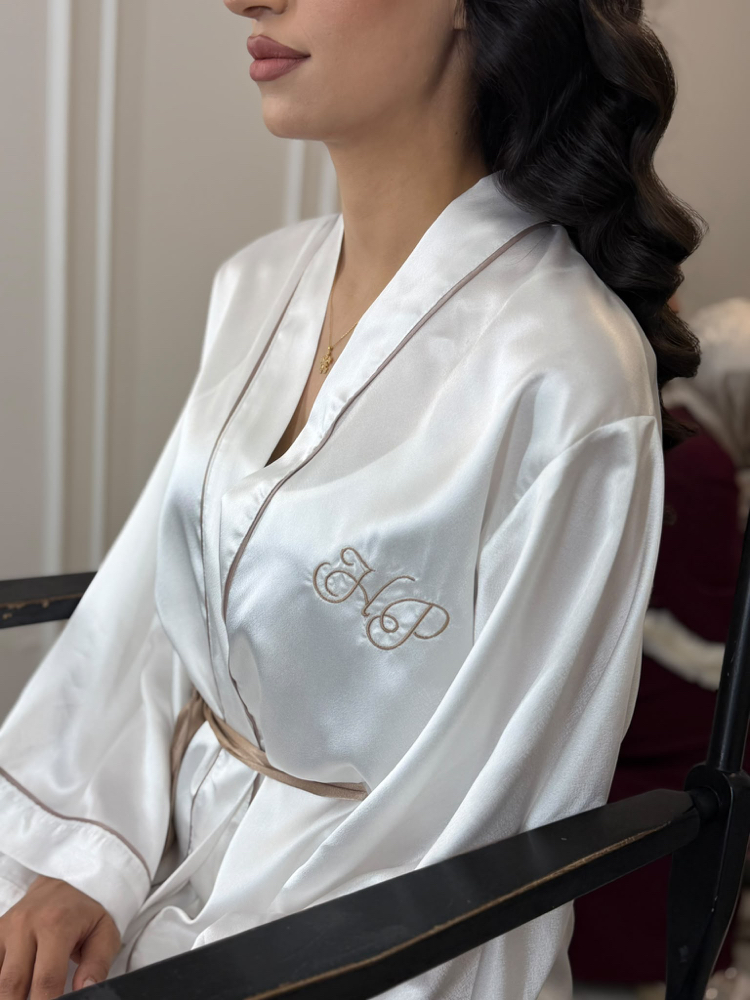 Uzun Kimono Kol Biyeli Sabahlık - 120 cm