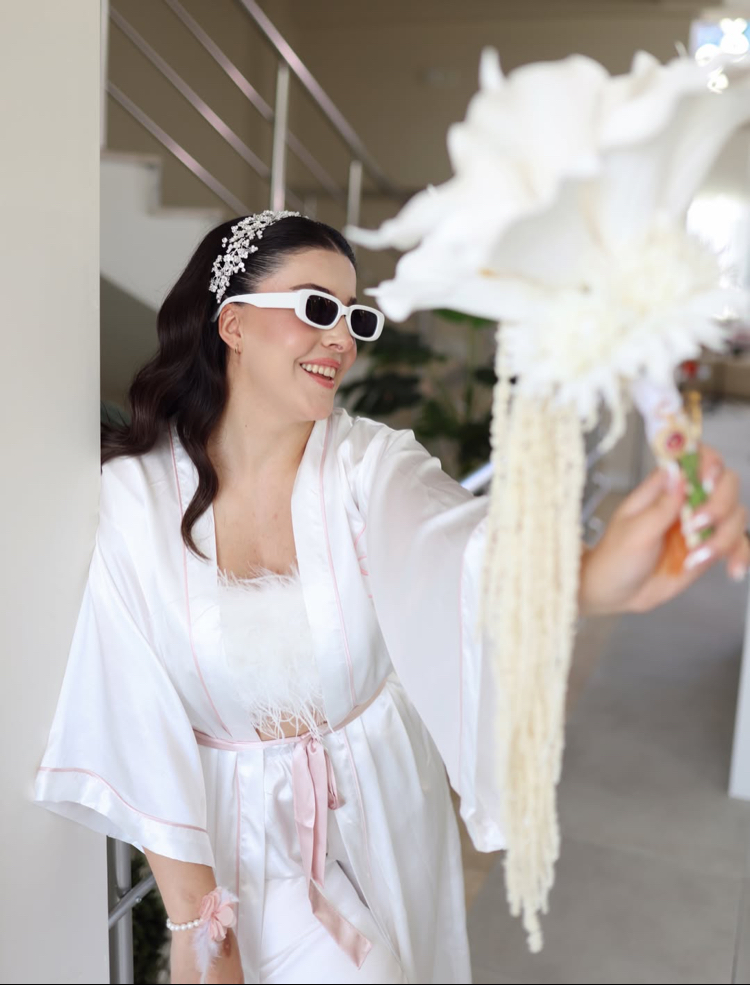 Kimono Biyeli Sabahlık & Malibu Takım | 90 cm