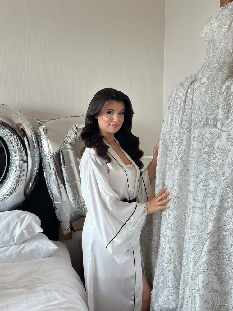 Kimono Kol Biyeli Dantelli Sabahlık | 120 cm