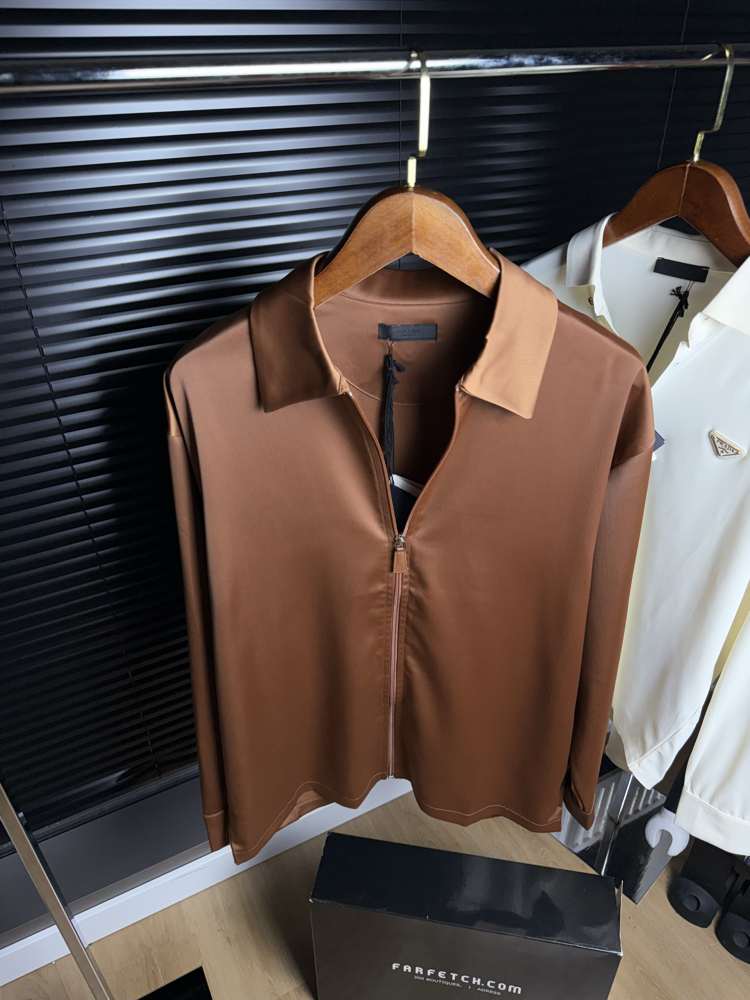 Prada İthal Saten Fermuarlı Gömlek