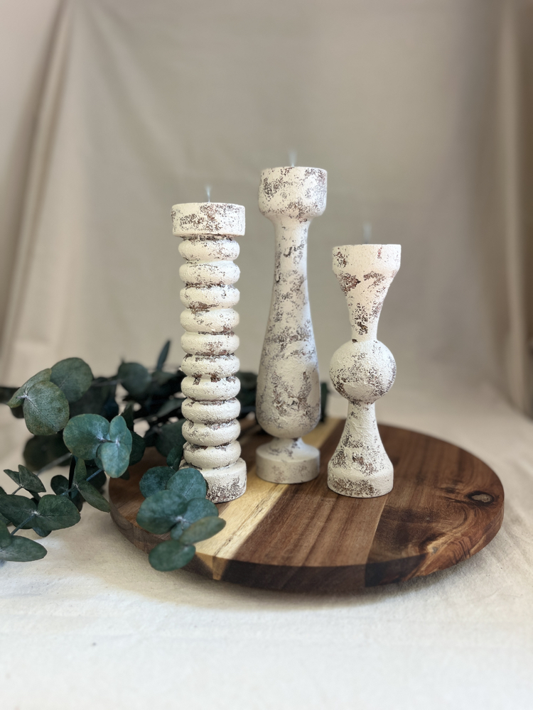 Trio Dokulu Kireç Şamdan
