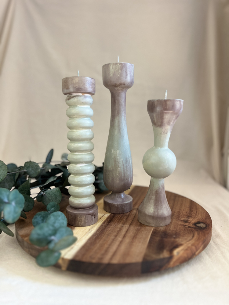 Trio Soft Eskitme 3'lü Şamdan