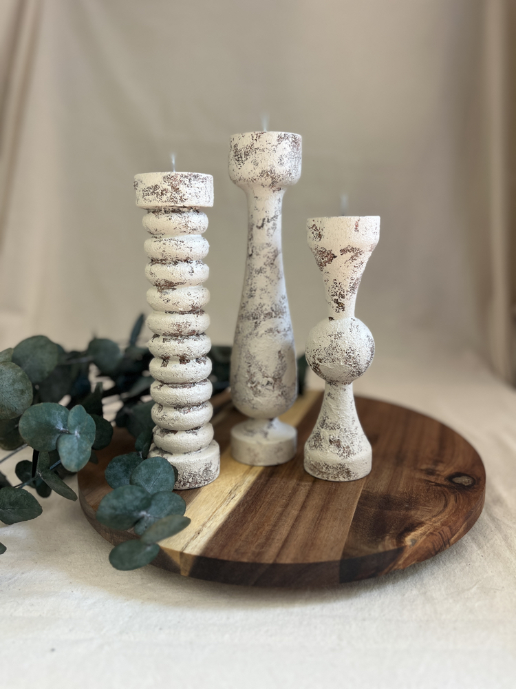 Trio Dokulu Kireç Şamdan