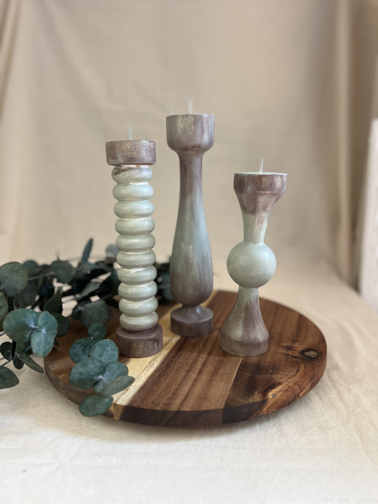Trio Soft Eskitme 3'lü Şamdan