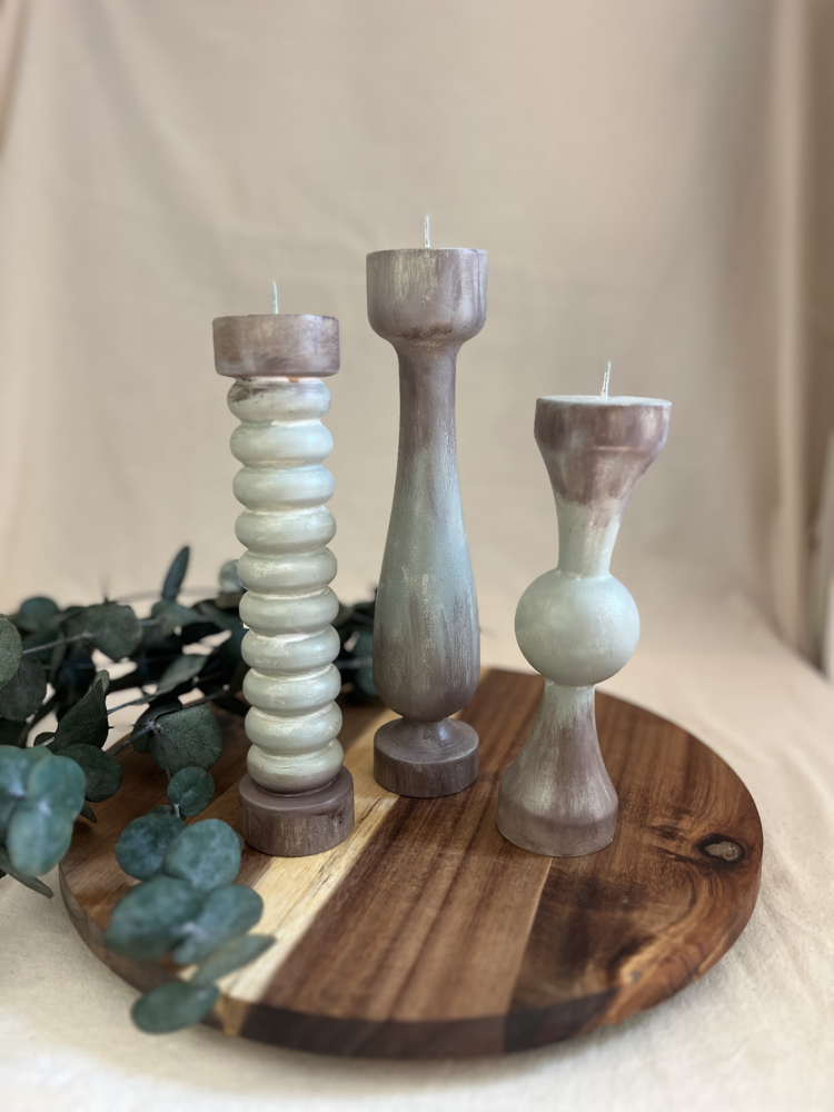 Trio Soft Eskitme 3'lü Şamdan
