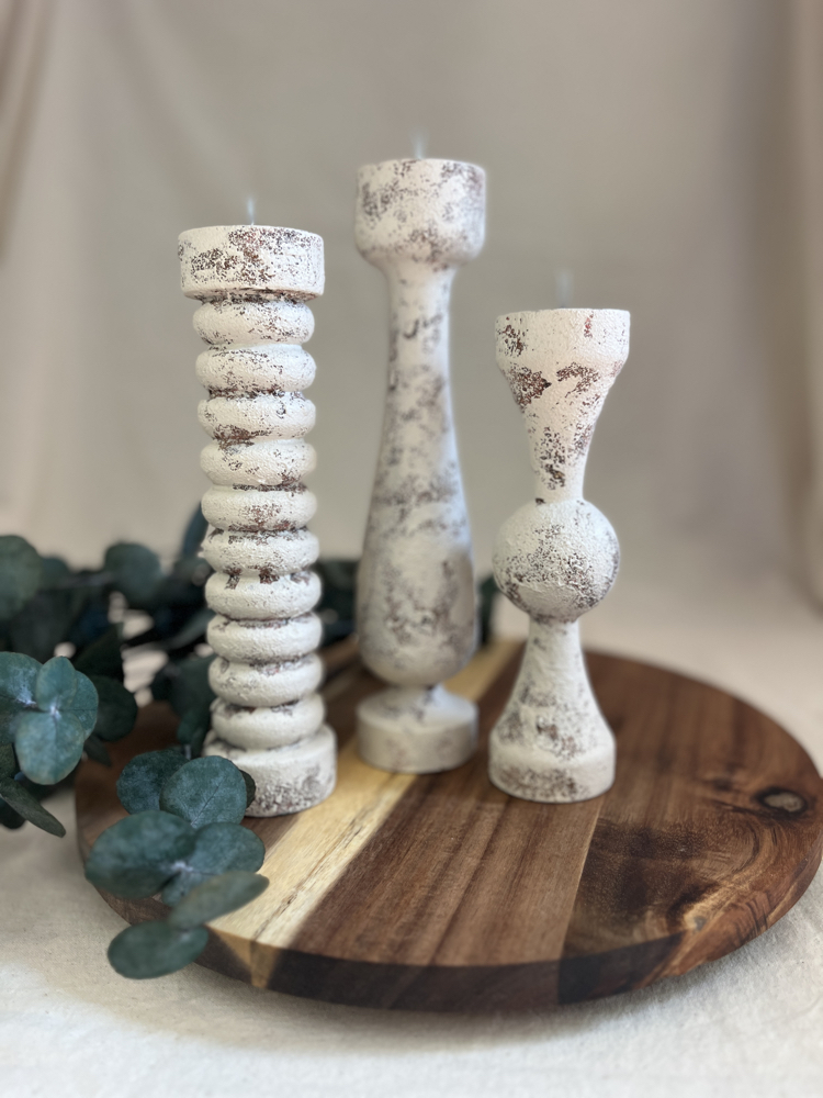 Trio Dokulu Kireç Şamdan