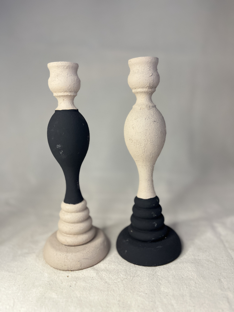 Cozy Beton Efektli 2'li Şamdan