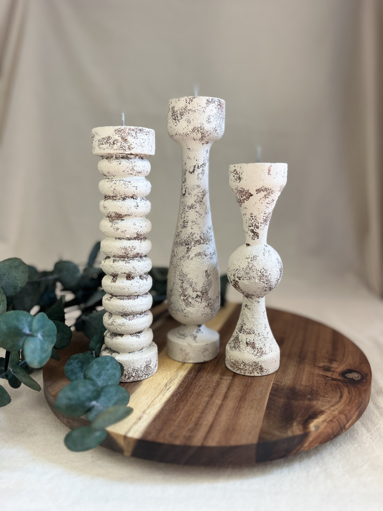 Trio Dokulu Kireç Şamdan